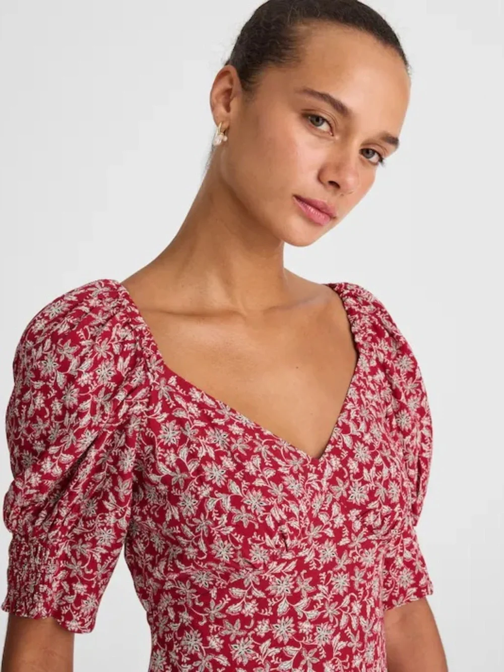 Madewell Puff-Sleeve Mini Dress in Floral Sz 6 - Picture 4 of 9
